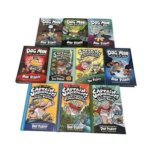 Dav Pilkey Book Lot (10 books): Dog Man & Captain Underpants All Hard Cover